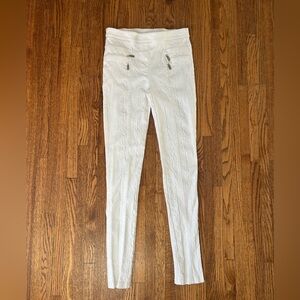 Joseph Ribkoff 6 Stretch White Skinny Dress Pants - Zipper Pockets - Snake Skin